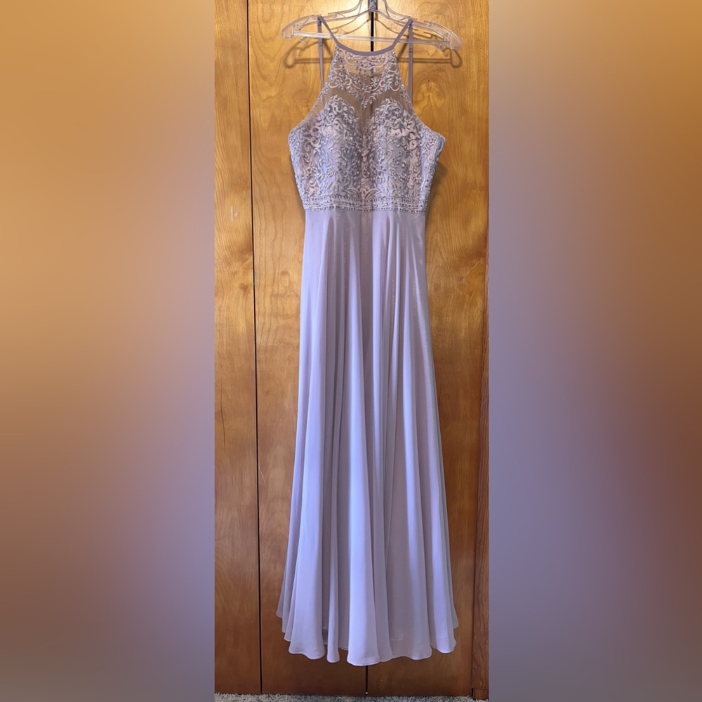 Mauve A-Line halter-top dress by Dancing Queen.